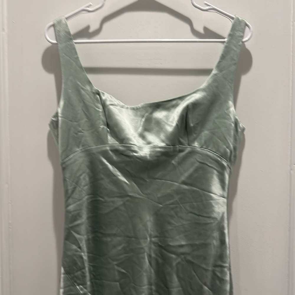 House of CB Vittoria Pistachio Chiffon Floor Length Gown - Picture 13 of 14